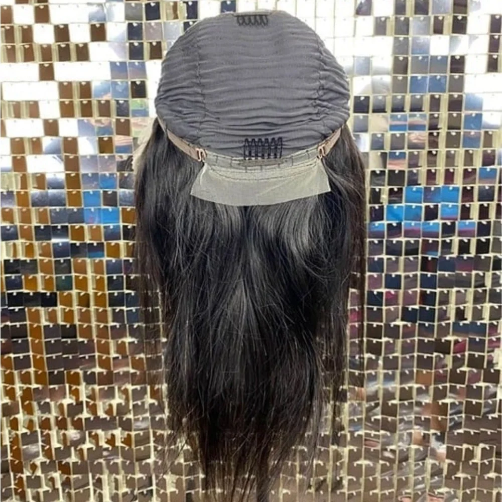 13x6 Lace Front Wig 18” Pre plucked Human Hair Straight Natural Black Baby Hair